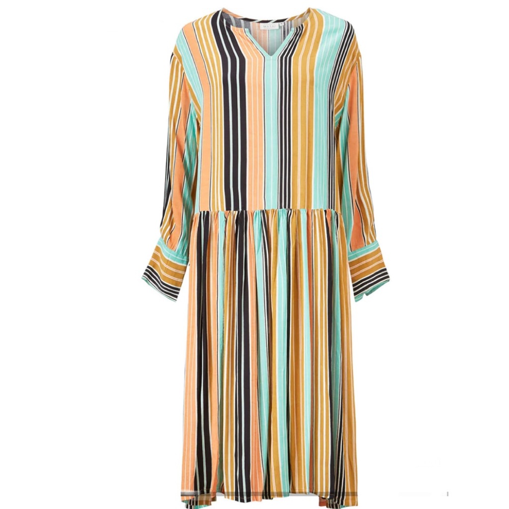 NWT Masai Copenhagen Nymini V-Neck Jade Green Print Midi Dress